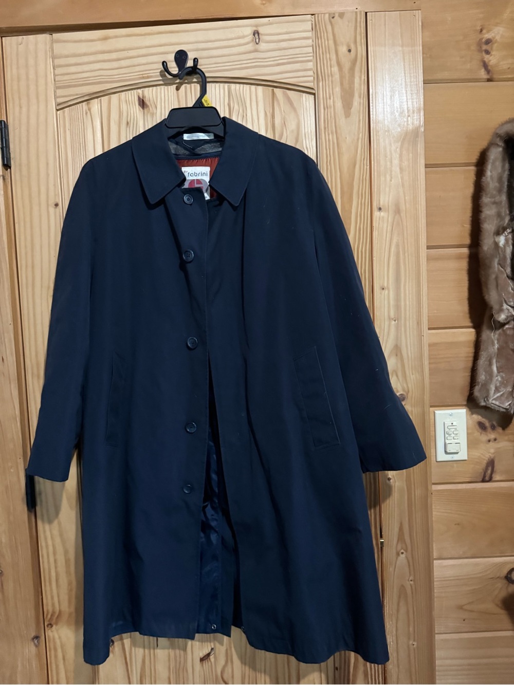Vintage Men’s Spy Style Classic Navy Overcoat Halloween Costume